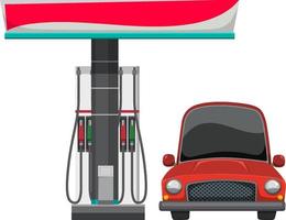 en bil och bensinpump vektor