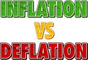 inflation vs. deflation schriftlogo vektor