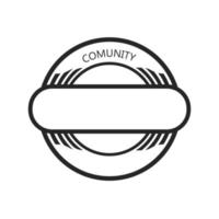 leerer Rahmen Kreis Logo Vintage-Design vektor