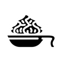 Gewürz-Wasabi auf Teller-Glyphen-Symbol-Vektor-Illustration vektor
