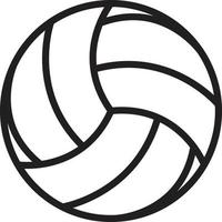 Volleyball-Symbol. Volleyball-Schild. schwarzes Volleyballsymbol. vektor