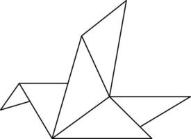 Origami-Papier-Vogel-Symbol. Origami-Linienzeichen. flacher Stil. vektor
