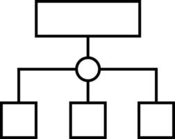 Programmiererplanung oder Sitemap-Workflow-Symbol mit dünner Linie. Zeichen der Sitemap-Zeile. vektor