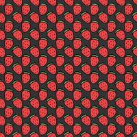 sömlösa jordgubbar mönster. doodle vektor med röda jordgubbar ikoner. vintage jordgubbar mönster