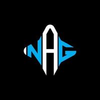 Nag Letter Logo kreatives Design mit Vektorgrafik vektor