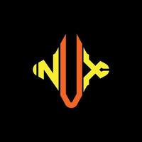 nux letter logotyp kreativ design med vektorgrafik vektor