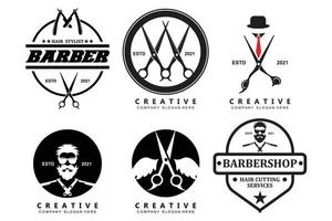 Friseur Werkzeug Schere Logo Symbol Hintergrundsymbol vektor