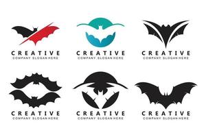 Fledermaus-Logo-Design, Halloween-Illustration, Unternehmensmarke, Nachttier-Symbol