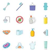 Hygiene-Icons Set, Cartoon-Stil