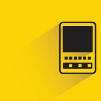 mobiltelefon med skugga på gul bakgrund vektorillustration vektor