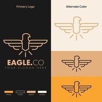 elegant minimalistisk eagle logotyp koncept vektor