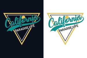 California Surfing Paradise T-Shirt-Design vektor