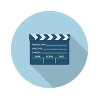 film clapperboard platt icon.vector illustration i en enkel stil med en fallande skugga. 10 eps. vektor