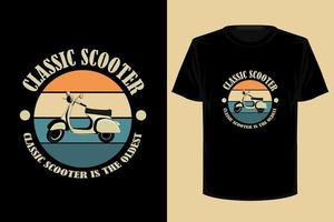 klassischer Scooter Retro-Vintage-T-Shirt-Design vektor