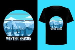 Retro-Vintage-T-Shirt-Design der Wintersaison vektor