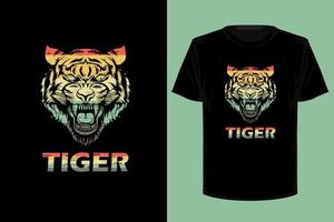 tiger retro vintage t-shirt design vektor