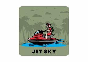 jet sky sport auf der strandillustration vektor