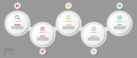 Infografik-Vorlage für das Zeitdiagrammgeschäft. vektor