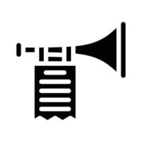 Trompetenfanfare Glyphe Symbol Vektor schwarze Illustration