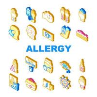 Allergie-Gesundheitsproblem-Sammlungsikonen stellten Vektor ein