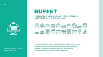 Buffet-Essen und Getränke Landung Header-Vektor