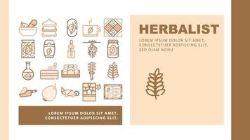 herbalist medicinsk landning header vektor