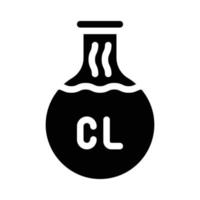 Chlorflasche Glyphe Symbol Vektor schwarze Illustration