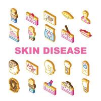 hudsjukdom mänskliga hälsoproblem ikoner som vektor