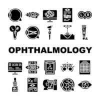 oftalmologi ögonsjukdom behandla ikoner som vektor