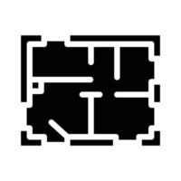 Hausplan-Glyphen-Symbol-Vektor-Illustration isoliert vektor