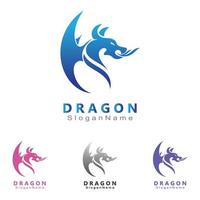 Drachen-Logo-Design minimalistische einzigartige Vektorvorlage vektor