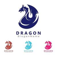 dragon logotyp design minimalistisk unik vektor mall