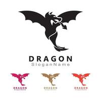 Drachen-Logo-Design minimalistische einzigartige Vektorvorlage vektor