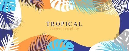 vacker handritad tropisk sommarbakgrund vektor