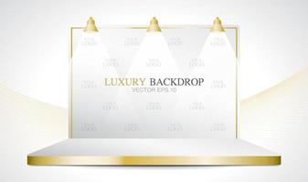 luxus goldener hintergrund mit scheinwerfer 3d-illustrationsvektor. vektor