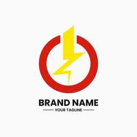 blixt och makt logotyp koncept. kombination, kreativ, platt, enkel och modern stil. gult och rött. lämplig för logotyp, ikon, symbol och tecken. som snabb eller power-logotyp vektor