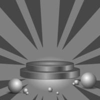 grauer Kreis Podium. glänzen Sie abstrakten Hintergrund mit Blasen. passendes Verkaufsprodukt, Flyer oder Hintergrundpromotion vektor