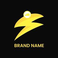 Frosch und Blitz-Logo-Konzept. Modern, flach, Cartoon, Kombination und einfacher Stil. geeignet für Logo, Symbol und Zeichen. wie schnelles, kreatives oder tierisches Logo