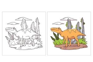 handgezeichneter süßer Dinosaurier zum Ausmalen von Shantugosaurus vektor