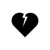 gebrochenes Herz-Symbol oder Logo isolierte Zeichen-Symbol-Vektor-Illustration vektor