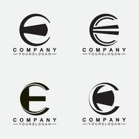 brev e logo ikon formgivningsmall vektor