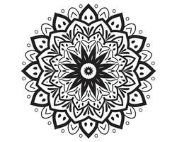 enkel mandala design - blommig stil med dekorativ konst vektor