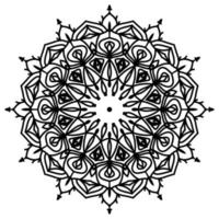 abstrakter Mandala-Kunstumriss Blütenschild-Vektordesign für Web- oder Druckelemente vektor
