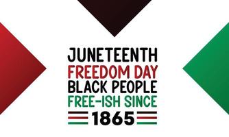 juneteenth freedom day, svarta människor är fria sedan 1865, firar friheten den 19 juni vektor