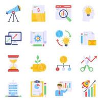 Packung Business- und E-Commerce-Flat-Icons vektor