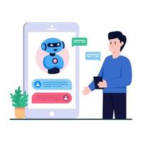 ein Icon-Design des mobilen Roboter-Chats vektor