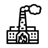 Wärmekraftwerk Torflinie Symbol Vektor Illustration