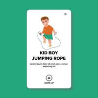 kid pojke hoppa rep övning på lekplats vektor
