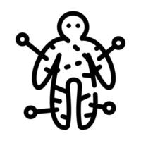 voodoo docka linje ikon vektor illustration platt