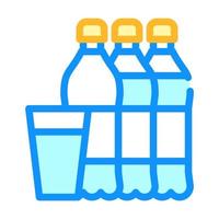 Wasserflaschen und Tasse Farbsymbol Vektor Illustration
